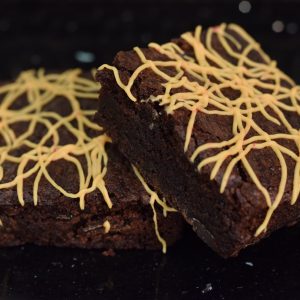 Vegan chocolate orange brownies with white chocolate