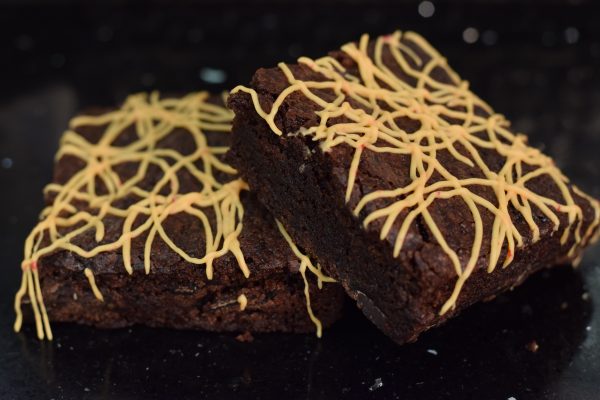 Vegan chocolate orange brownies with white chocolate