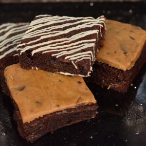 Salted caramel and cookie dough brownies selection box